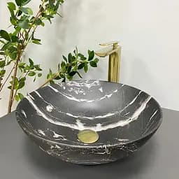 Умивальник VBI Amalfi black onyx matt накладний VBI-013403, Чорний матовий