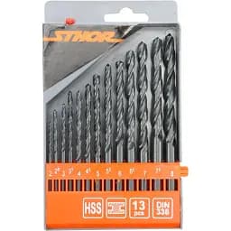 Набір свердел по металу Sthor HSS 2-8 мм 13 шт. (22180)