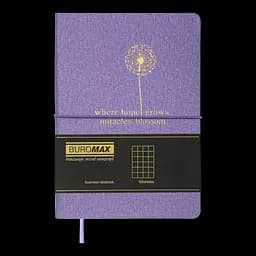 Блокнот діловий Buromax Nice А5 96 арк. в клітинку обкладинка штучна шкіра фіолетовий (BM.295115-07) - мініатюра 2