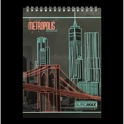 Блокнот на пружині зверху Buromax Metropolis А-5 48 аркушів червоний (BM.24545101-05)