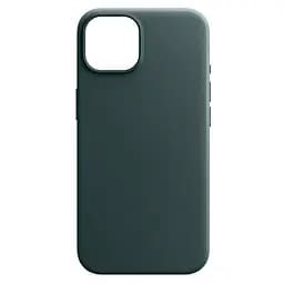 Кожаный чехол-панель для Apple iPhone 15, FAKE Leather Case, зеленый, искусственная кожа, премиальный, противоударный, защита всего корпуса, с мягкой подкладкой, поддержка MagSafe и беспроводной зарядки, ArmorStandart (ARM76291)