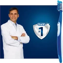 Зубна щітка Oral-B Pro-Expert Всі в одному середня 2 шт. синя та сіра - мініатюра 3