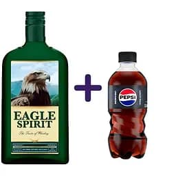 Набір: Настоянка Eagle Spirit Дух Орла 40% 0.5 л + Напій Pepsi Cola Max безалкогольний сильногазований без цукру 0.33 л 