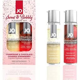 Набір лубрикантів System JO Sweet&Bubbly - Champagne & Chocolate CoveRed Strawberry (2x60 мл)