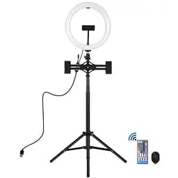 Кільцева USB RGBW LED лампа Puluz PKT3055B 10.2" + штатив 1.65 м