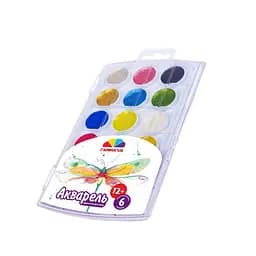 Дитяча акварель "Творчість" ГАММА'UA 400112, 18 кольорів, медова, без пензля