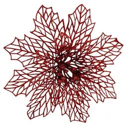 Ялинкова іграшка MIS LT Квітка Різдвяник павутинка 16х16х4 см червоний