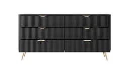 Комод Perfect Home Ланте / Lante з 6 шухлядами і золотими ніжками 6S/163 Чорний (PFH-091190) - мініатюра 5