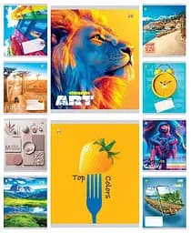 Тетради ученические 48 листов линия Твердая Микс 3, 10 шт. в упаковке