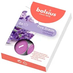 Свічки Bolsius чайні з ароматом французької лаванди бузкові 6 шт. (941577)