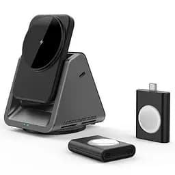 БЗП Wiwu Wi-W018 3 in 1 wireless charger Grey - мініатюра 4