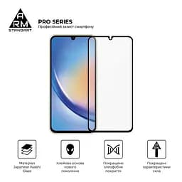 Захисне скло на Samsung Galaxy A34 5G (A346) з олеофобним покриттям, Pro, повне проклеювання, антистатичний і пиловідштовхуючий шар, 9H, самоклеючеся, 2.5D, на весь екран, антистатичний клей, ArmorStandart (ARM66207) - мініатюра 2