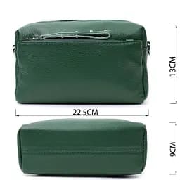 Шкіряна сумка зі стильним бігунком Vintage 22651 зелена - мініатюра 3