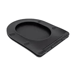 Унітаз підвісний Qtap Robin New Ultra Quiet безобідковий з сидінням Soft-close Black matt QT13332381АSMB, Чорний матовий - мініатюра 9