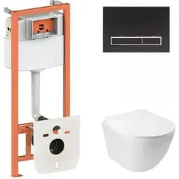 Набір Q-tap Nest 4 в 1 підвісний унітаз Jay Ultra Quiet 485x360x320 + комплект інсталяції QT07335177W45139