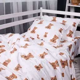 Підковдра MirSon Фланель 017 Teddy 110х140 см Біло-коричнева (2200009655685) - мініатюра 2