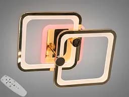 Світлодіодна люстра смарт-світильник з пультом, димером, 50 Вт, золото