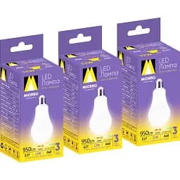 Набор светодиодных ламп Miorro LED A60, E27 11W 4000K 3 шт. (51-314-021)
