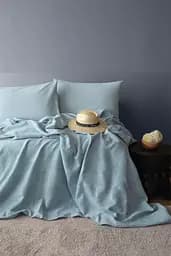 Постельное белье с покрывалом-пике Summerpunch Blue/простыня на резинке Issimo Home pbe0051413