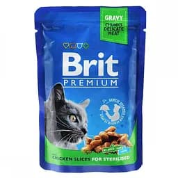 Влажный корм для стерилизованных кошек Brit Premium Cat Chicken for Sterilised pouch 100 г