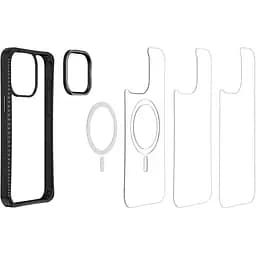 Чохол Vokamo MagSafe для iPhone 15 Pro Max з магнітом Ice Glass Black - мініатюра 4