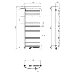Електрична рушникосушка Navin Avalon 480x1200 Sensor права, біла 10-043153-5010, Білий, Праве, Електронний - мініатюра 9