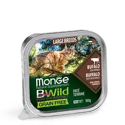 Паштет MONGE BWILD CAT Беззерновий з м'ясом буйвола та овочами для кішок великих порід від 2-х місяців 100 гр