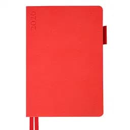 Дневник-деловая записная книжка А5 Leo Planner Binario 2026 мягкий красный 368 страниц (252642)