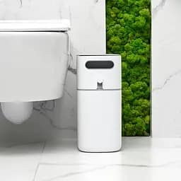 Відро для сміття МВМ My Home з кришкою вузьке 325x150x320 мм (BIN-22 12L WHITE/GRAY) - мініатюра 11