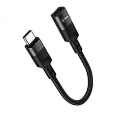 Кабель адаптер Hoco U107 Type-C male to Lightning female adapter cable 10 см чорний
