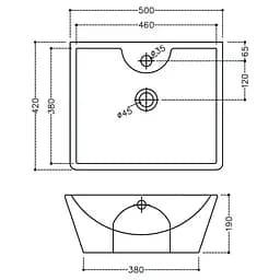 Умивальник Jaquar Fonte 50x42 FNS-WHT-40931, Білий - мініатюра 2