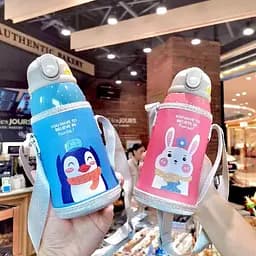 Дитячий термос - поїлка в сумці з чашкою 3 в 1 600 ml Mumlove Рожевий - мініатюра 8