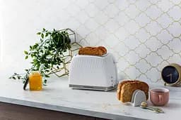 Тостер Honeycomb 850Вт, широкі слоти, пластик, білий Russell Hobbs kuh0014915 - мініатюра 3