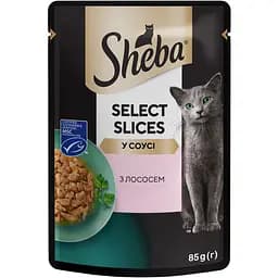 Вологий корм для котів Sheba з лососем в соусі 85 г