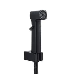 Гігієнічний набір (лійка, шланг, кронштейн), чорний Frap F022-6, Чорний матовий