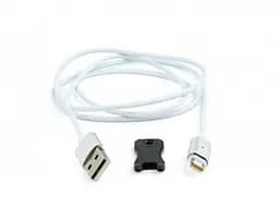 Кабель USB AM - Lightning, 1 м, белый, Cablexpert, магнитный коннектор (CC-USB2-AMLMM-1M)