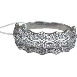 Срібне кільце Агні Шелест хвиль з фіанітами. 1604/1Р-CZ 18 17