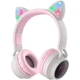 Навушники Hoco Bluetooth Stereo W27 Cat Ear gray/pink