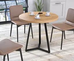 Круглий обідній стіл Трікс Loft Design Діаметр 80 см (Дуб Крафт золотий)