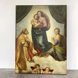 Інтер'єрна картина Сікстинська Мадонна, Рафаель, Raphael, Sistine Madonna, релігійний декор, 80×60 см (id6652) - мініатюра 2
