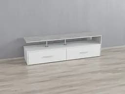 Тумба під телевізор Flamecame з ящиками та полицею з ДСП II F-88 Бетон/білий