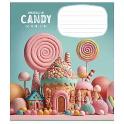 Тетрадь ученическая Школярик Candy world 012-3266K-3 в клеточку 12 листов