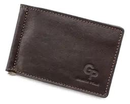 Стильный мужской зажим для денег из кожи GRANDE PELLE 12х8х1 см acs0024460