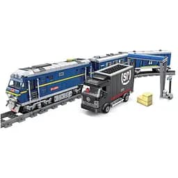 Конструктор ZIPP Toys Потяг DF11 Z з рельсами, синій на радіокеруванні (98220)
