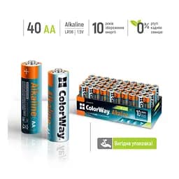 Батарейка ColorWay AA LR6 Alkaline Power (лужні) * 40 colour box (CW-BALR06-40CB) - мініатюра 2
