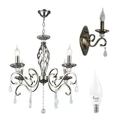 Комплект: Люстра Sirius B N1208/4 + 2 Бра B N1208/1W с лампочками