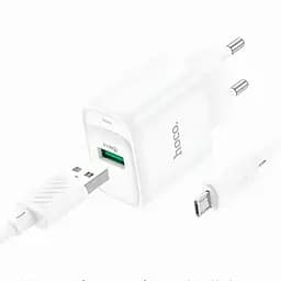 Сетевое зарядное устройство Hoco C140A QC3.0 18 Вт с кабелем Micro-USB белый