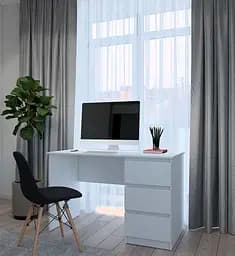 Письмовий стіл MebelStar Нео СК-3 120x60x75,5 см Аляска білий (MBS-1210)