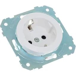 Розетка одинарна із заземленням Brille WB-1RZ Wh біла (42-277)