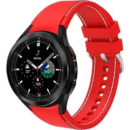Ремінець для Samsung Galaxy Watch 4 Classic 46mm - червоно-білий ширина кріплення 20мм силікон розмір L Watchbands RLine (WB00S4GALAXYRLINE2CLASSIC446)